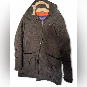 Madden Girl Black Puffer Jacket with Tan Lining